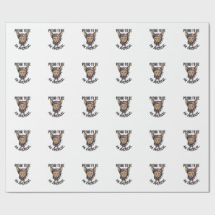 Stolz, ein amerikanischer patriotischer Katzenshir Geschenkpapier