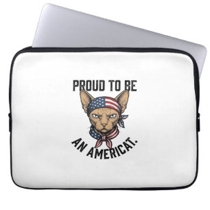 Stolz, ein amerikanischer patriotischer Katzenshir Laptopschutzhülle