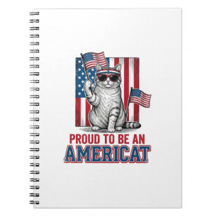 Stolz, ein amerikanischer patriotischer Katzenshir Notizblock