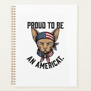 Stolz, ein amerikanischer patriotischer Katzenshir Planer