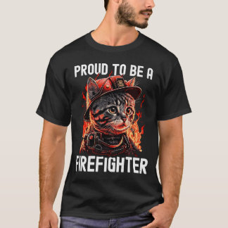 Stolz, ein Feuerwehrmann Katzenkätzchen Feuerwehrf T-Shirt