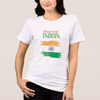 Stolz, ein indisches Trikolore-Frauen-T-Shirt zu s Tri-Blend Shirt