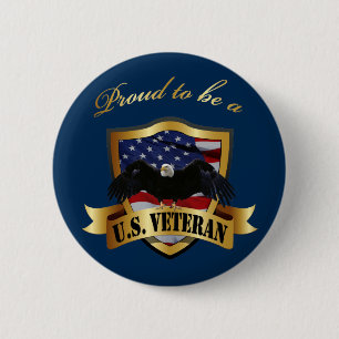 Stolz, ein US-Veteran zu sein - Marineblau Button