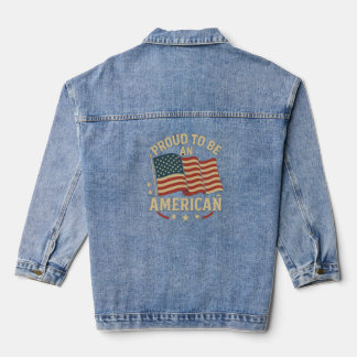 Stolz, eine Amerikanerin zu sein – Vintage-Denim-J Jeansjacke