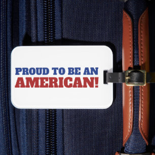 Stolz, eine amerikanische Flagge 4. Juli Gepäckanhänger