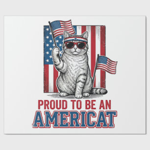 Stolz, eine amerikanische patriotische Katze zu se Geschenkpapier