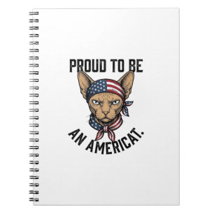Stolz, eine amerikanische patriotische Katzenshirt Notizblock