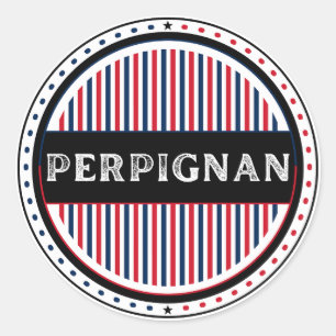 Stolz-Emblem der Stadt Perpignan – Französische Id Runder Aufkleber