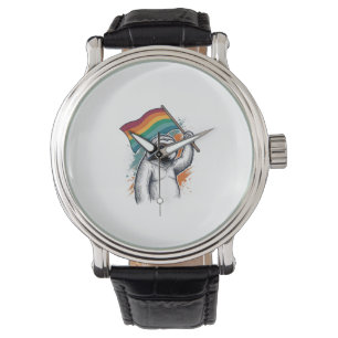 Stolz Faultier Vintage Gravur T-Shirt Design_1 Armbanduhr
