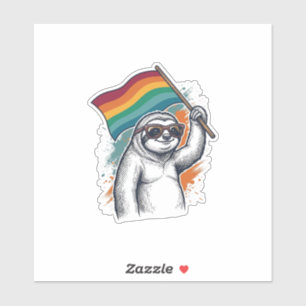 Stolz Faultier Vintage Gravur T-Shirt Design_1 Aufkleber