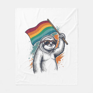 Stolz Faultier Vintage Gravur T-Shirt Design_1 Fleecedecke