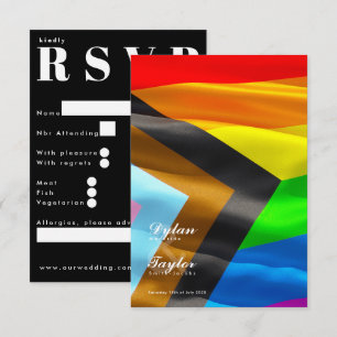 Stolz-Flagge-Typografie-Hochzeit Traditionell RSVP Karte