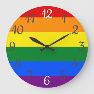 Stolz-Flaggen-Regenbogen-Wanduhr Große Wanduhr