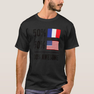 Stolz Französisch-Amerikanische Flagge Frankreich T-Shirt