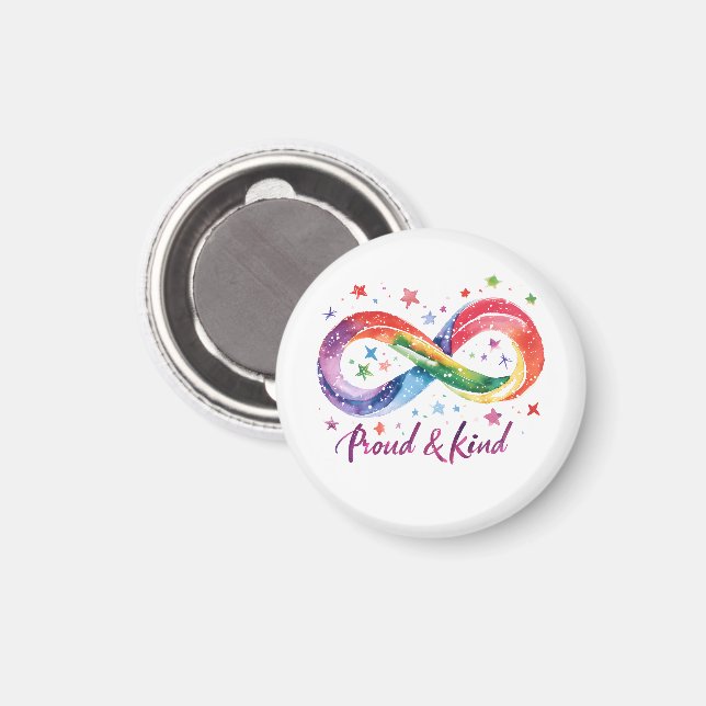 Stolz & Freundliches Regenbogen-Unendlichkeit-Desi Magnet (Vorderseite/Rückseite)