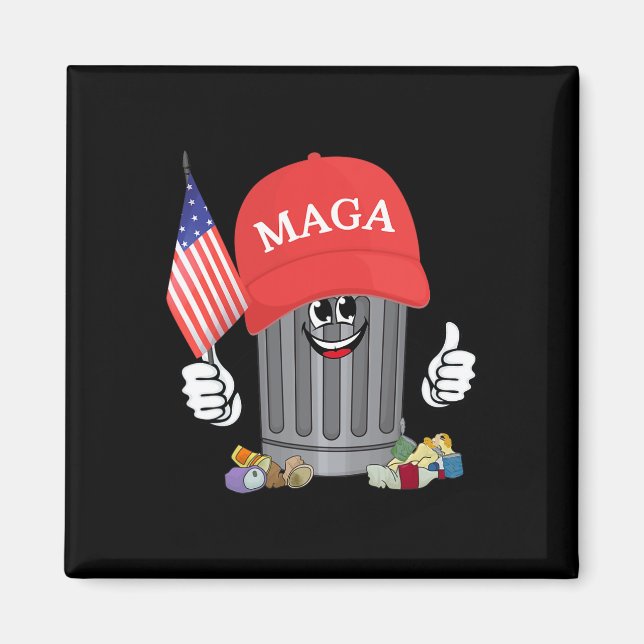 Stolz Garbage Trump Unterstützer Müll kann Cartoon Magnet (Vorne)