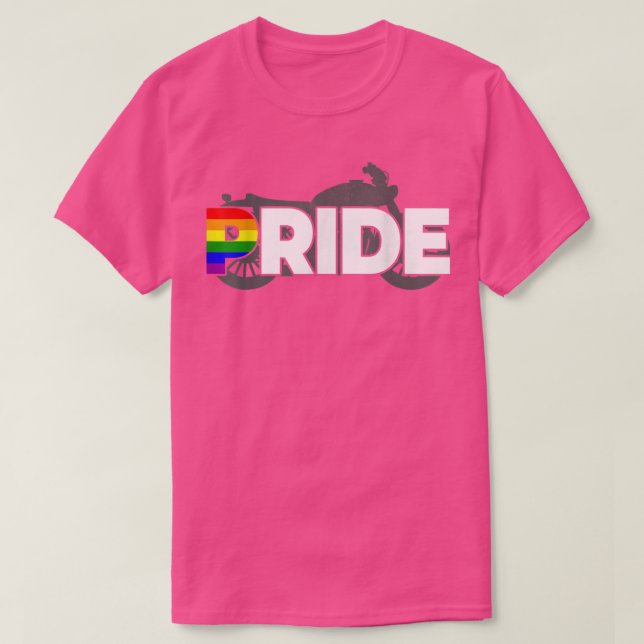 Stolz, Gay Biker, LGBT Motorrad Club, Gay Pride T-Shirt (Design vorne)