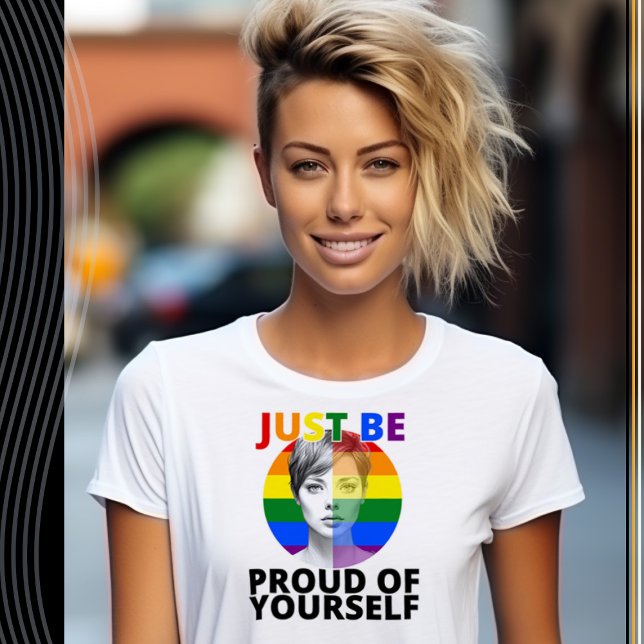 Stolz - Gay Pride Porträt von Frauen T-Shirt (Von Creator hochgeladen)