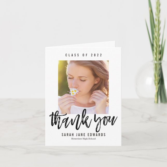 Stolz gebürsteter Abschluss Danke Karte (Vorderseite)