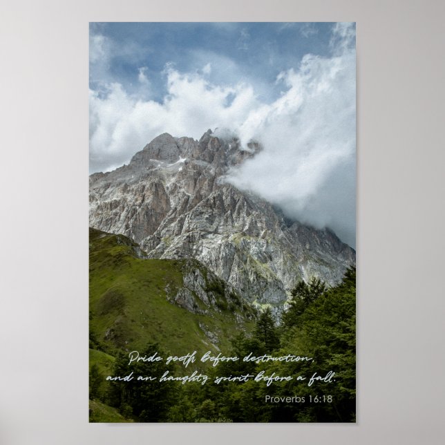 Stolz geht vor Zerstörungssprichwörtern Zitat Poster (Vorne)