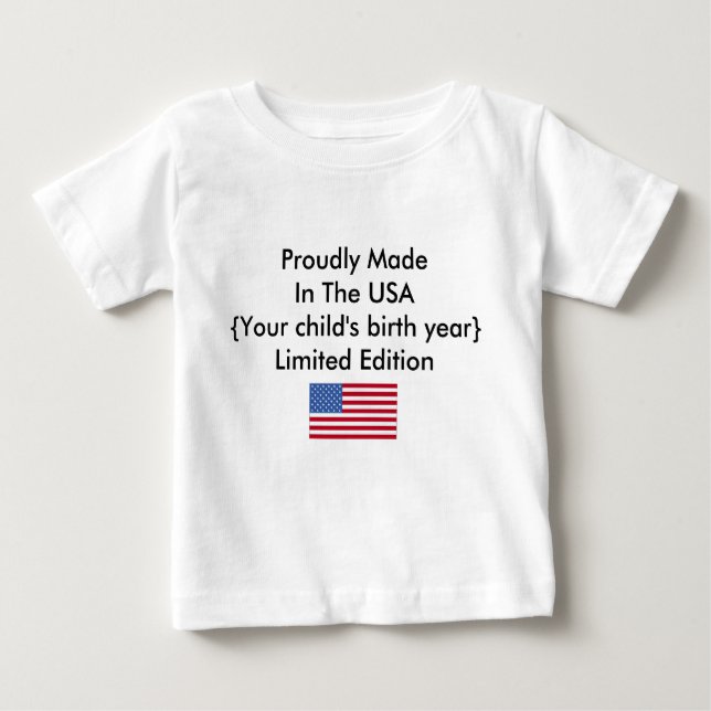 Stolz gemacht in der begrenzten Ausgabe USA Baby T-shirt (Vorderseite)