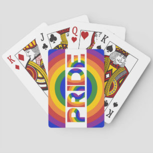 Stolz geometrischer Regenbogen-Bullseye Spielkarten