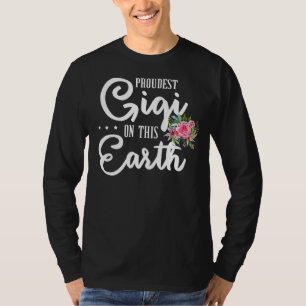 Stolz Gigi auf dieser Erde Gigi rosa Blumenmotte T-Shirt