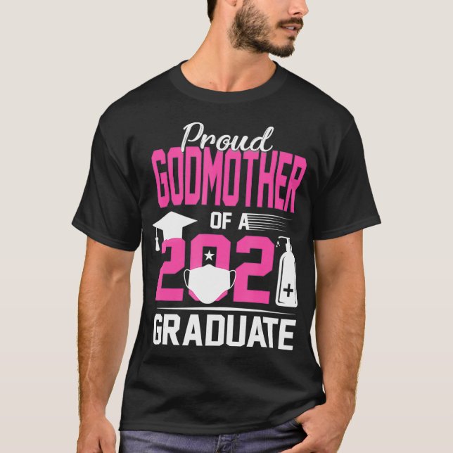 Stolz Godmutter eines Absolventen 2021 mit Gesicht T-Shirt (Vorderseite)