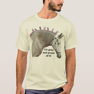 Stolz, graues Percheron Entwurfs-Pferd zu sein T-Shirt