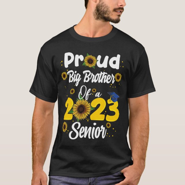 Stolz großer Bruder der Klasse von 2023 Senior Gra T-Shirt (Vorderseite)
