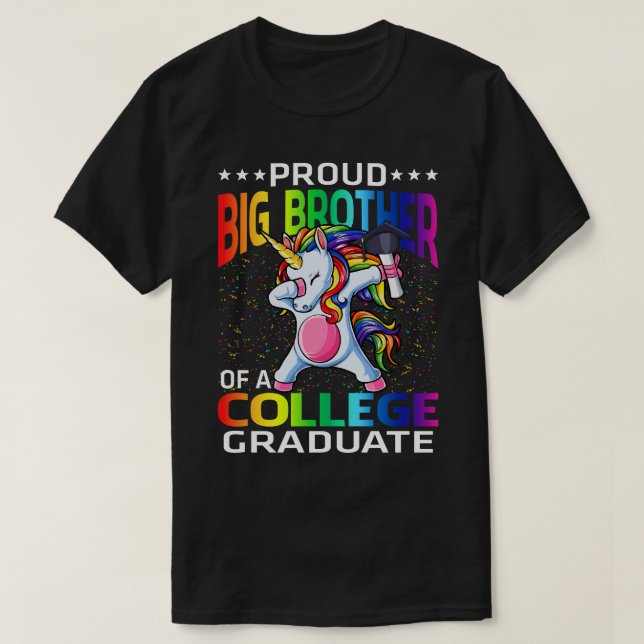 Stolz großer Bruder einer Uni Graduate Unicorn T-Shirt (Design vorne)