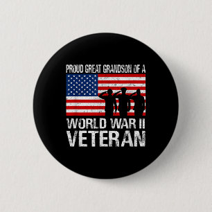 Stolz großer Enkel eines WW II Veteran Familienmat Button