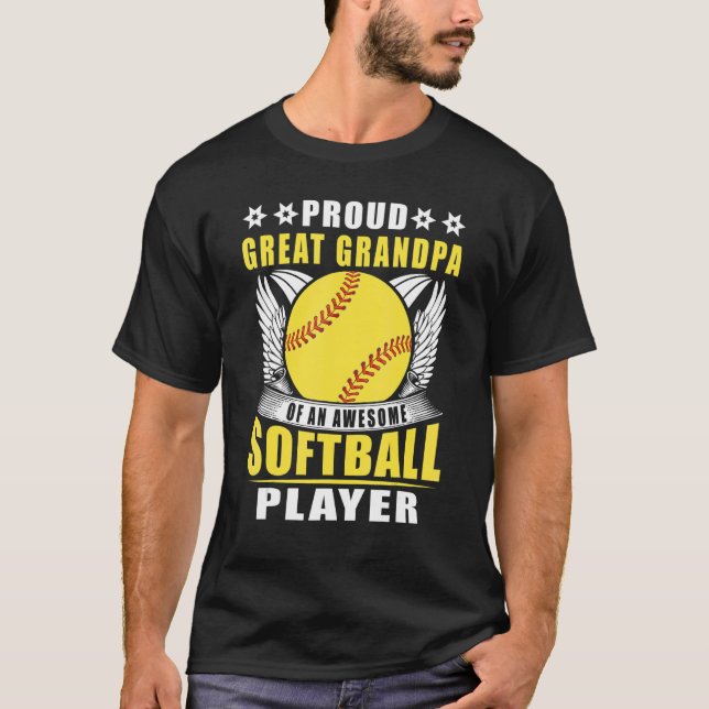 Stolz Großvater eines Phantastischen Softballspiel T-Shirt (Vorderseite)