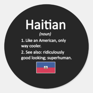 Stolz Haitianischer Definition Haitianischer Flagg Runder Aufkleber