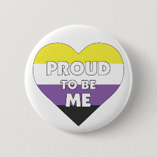 Stolz, ich bin ein nicht binäres Stolperflagge Button