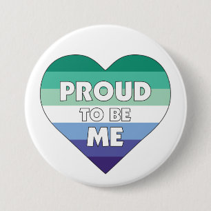 Stolz, ich LGBTQ Gay Men Stolz Herz Button