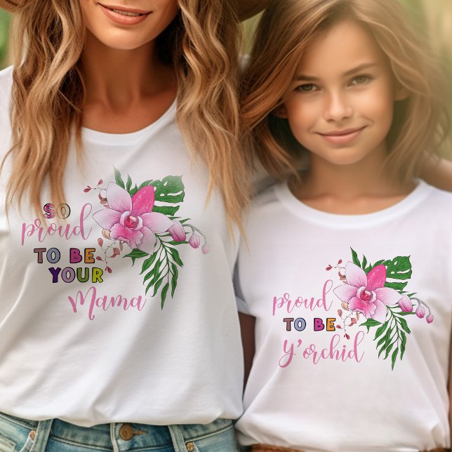 Stolz Ihr Kind Funny y'Orchid Matching Kleinkind T-shirt (Mommy and Me tees with Orchid pun .. mom and kid shirts sold separately)