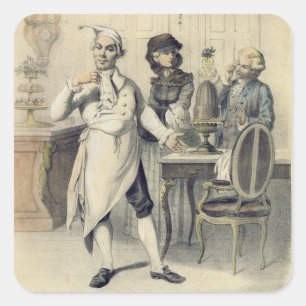 Stolz in der Küche, von einer Reihe Drucke depi Quadratischer Aufkleber