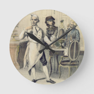 Stolz in der Küche, von einer Reihe Drucke depi Runde Wanduhr