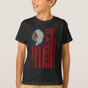 Stolz-Indianer Tag Vintag USA-Flagge T-Shirt