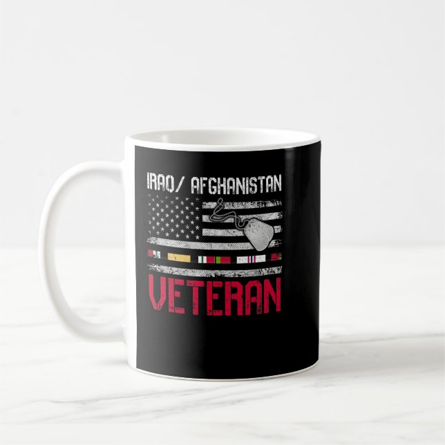 Stolz Irak Afghanistan Veteran Flag U.S. Patriotic Kaffeetasse (Links)