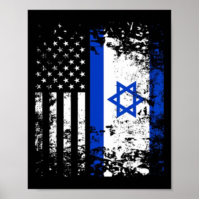 Stolz israelische Flagge Patriotischer Stolz Ameri Poster (Vorne)