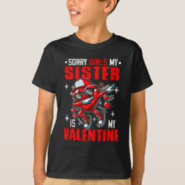 Stolz ist meine Schwester mein Valentinherz. T-Shirt
