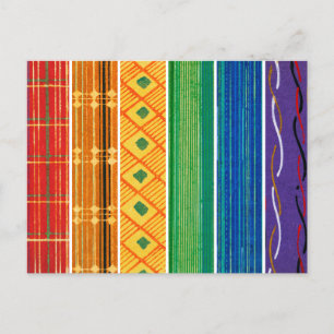 Stolz japanische Holzschnitt Textile Muster Postkarte