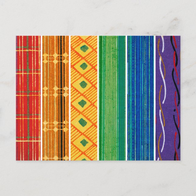 Stolz japanische Holzschnitt Textile Muster Postkarte (Vorderseite)