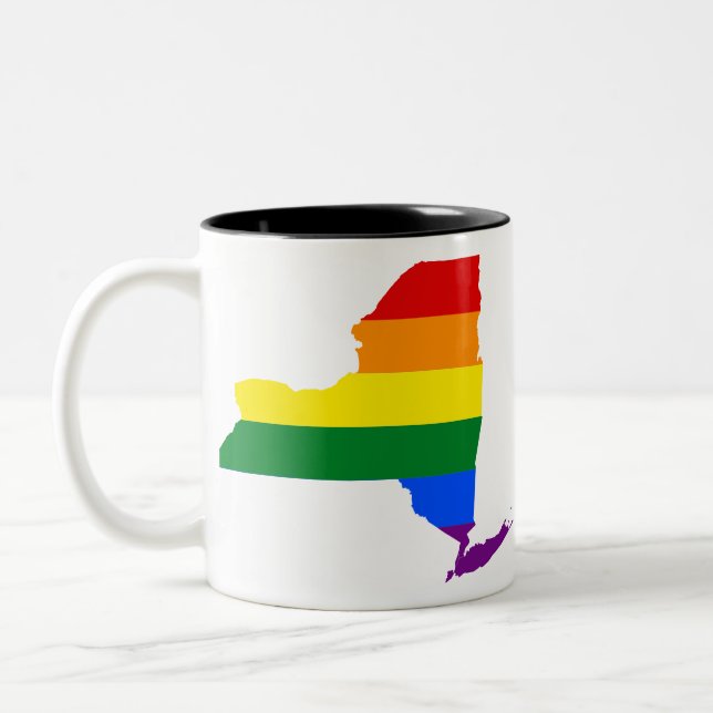 STOLZ-KARTE NEW- YORKStaats-LGBTQ Zweifarbige Tasse (Links)