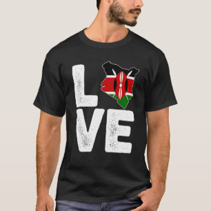 Stolz Kenias Liebe Kenia Flag Karte Schwarze Gesch T-Shirt
