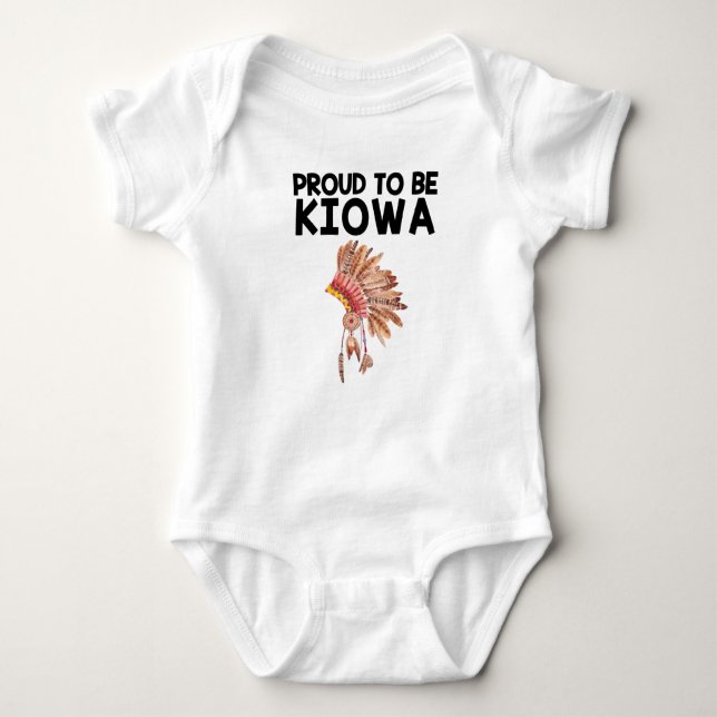 Stolz, Kiowa Ureinwohner-Baby-Bodysuit zu sein Baby Strampler (Vorderseite)