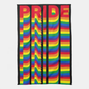Stolz lgbt lgbtq que Gay Flag Muster schwarz Geschirrtuch