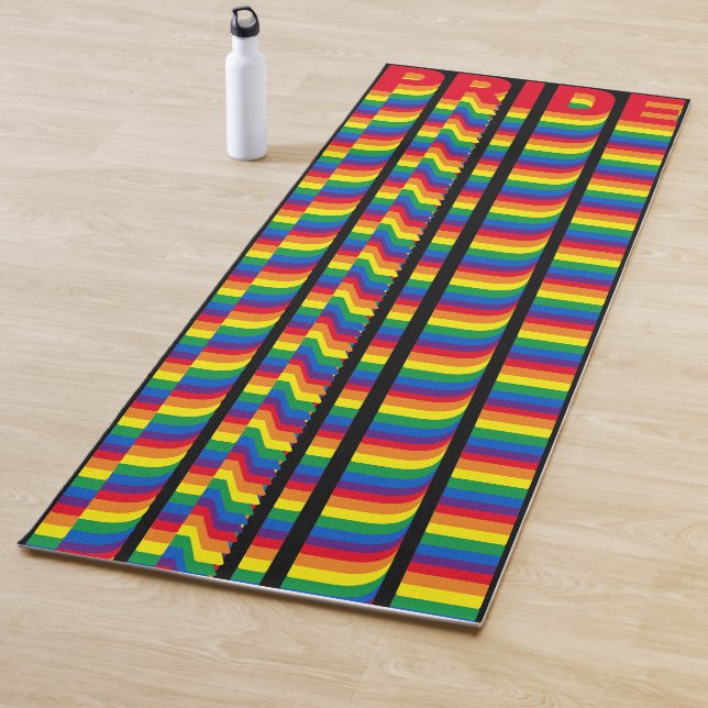 Stolz lgbt lgbtq que Gay Flag Muster schwarz Yogamatte (Beispiel)